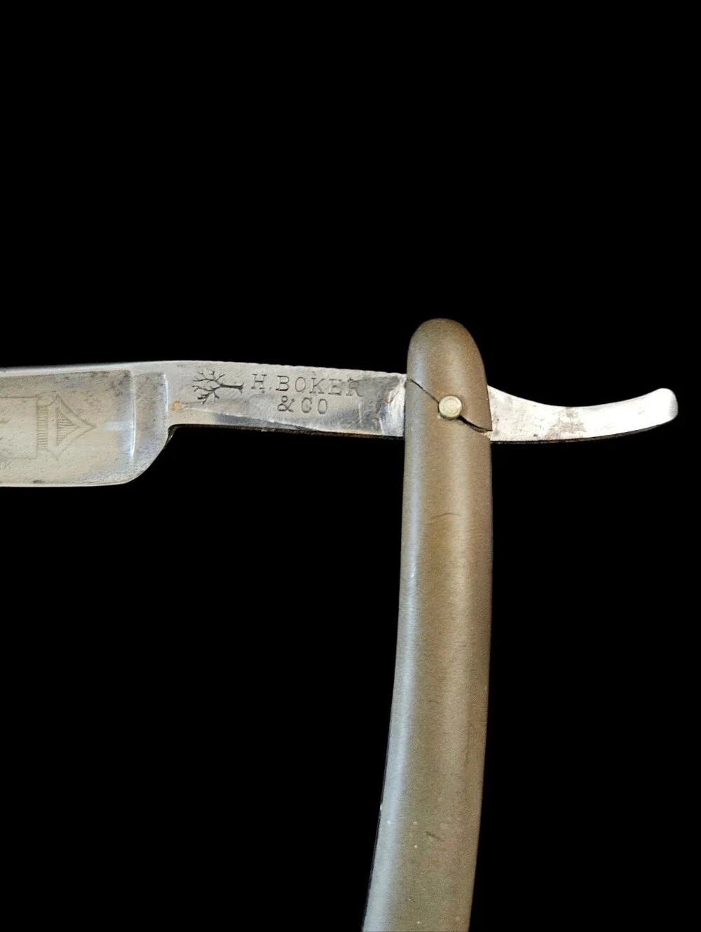 Straight Razor By H. Boker & Co. King Cutter Vintage Two Tone Black & Brown